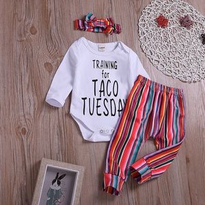 Training for Taco Tuesday baby outfit